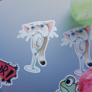 Cat in Flute 3" Sticker