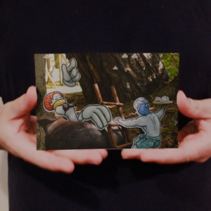Thief Enjoying Her Dumplings, Tea Bath Photo 6"W x 4"H